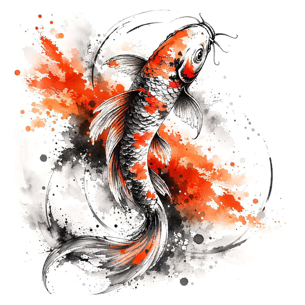 Tatuaż — Dynamiczny Karp Koi